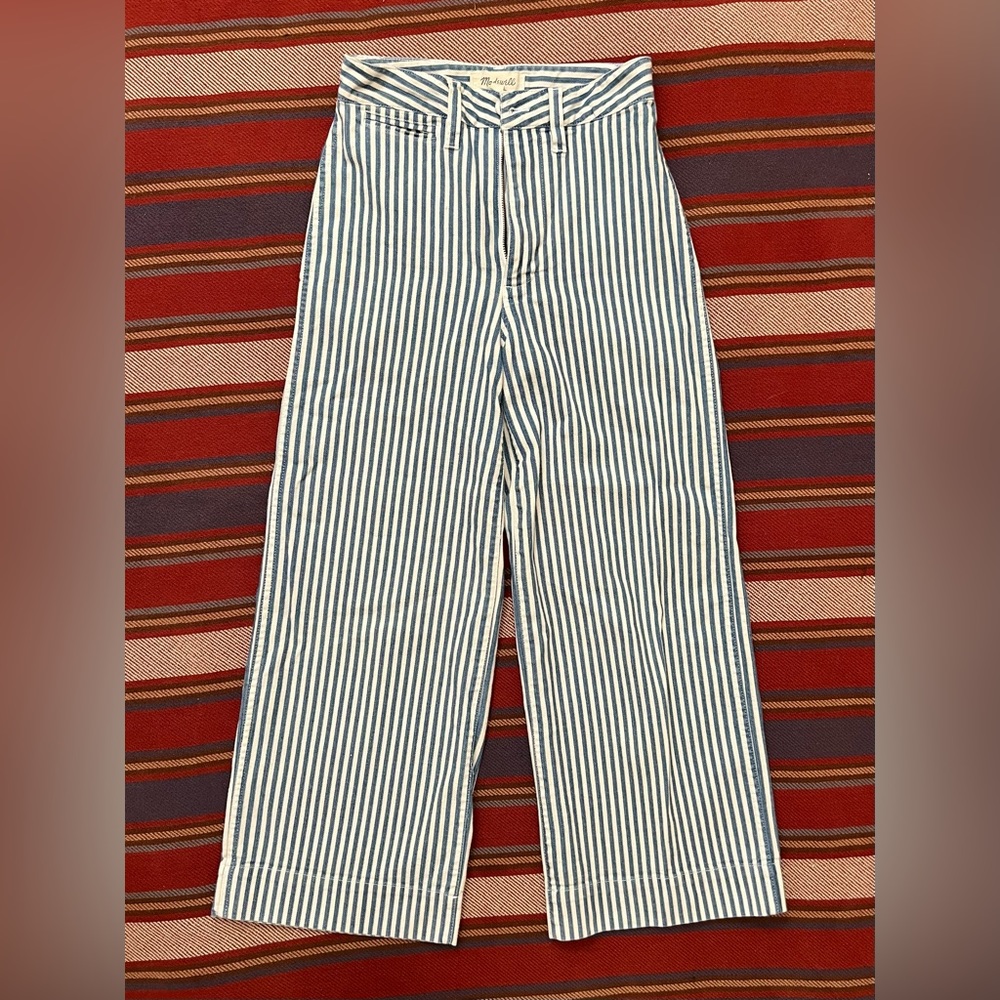 Madewell Striped Wide Leg Pants sz 24